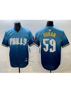 Jhoan Duran Blue Stitched Jersey
